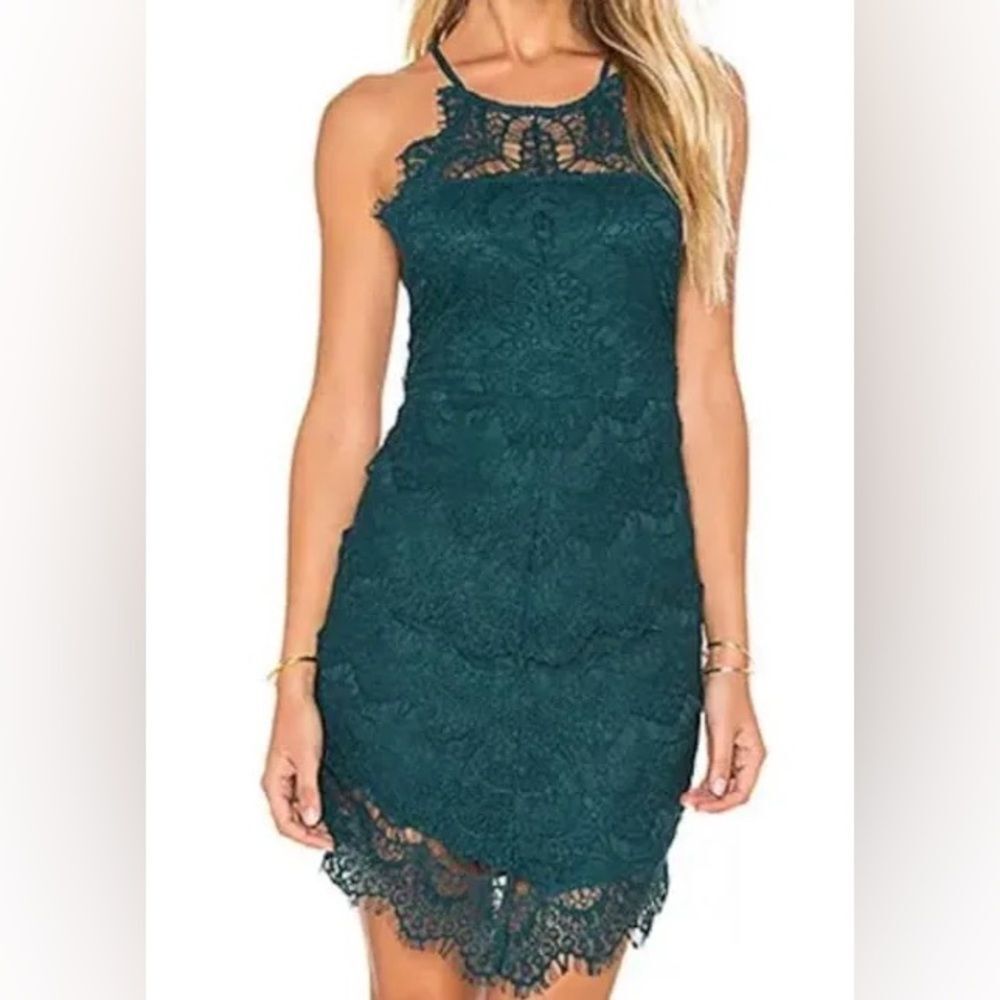 Intimately Free People Women’s Small She’s Got It Green Lace Mini Dress